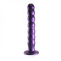 Dildo vaginale con ventosa a sfere Beaded G-Spot Dildo 8'' / 20,5 cm Metallic Purple