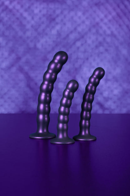 Dildo vaginale con ventosa a sfere Beaded G-Spot Dildo 8'' / 20,5 cm Metallic Purple