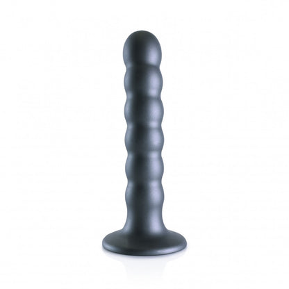 Dildo vaginale con ventosa a sfere Beaded G-Spot Dildo 5'' / 13 cm Gun Metal