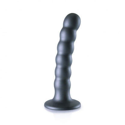 Dildo vaginale con ventosa a sfere Beaded G-Spot Dildo 5'' / 13 cm Gun Metal