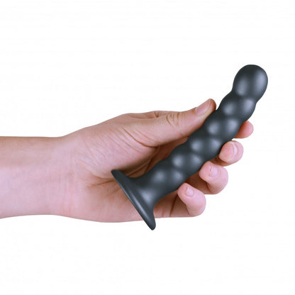 Dildo vaginale con ventosa a sfere Beaded G-Spot Dildo 5'' / 13 cm Gun Metal