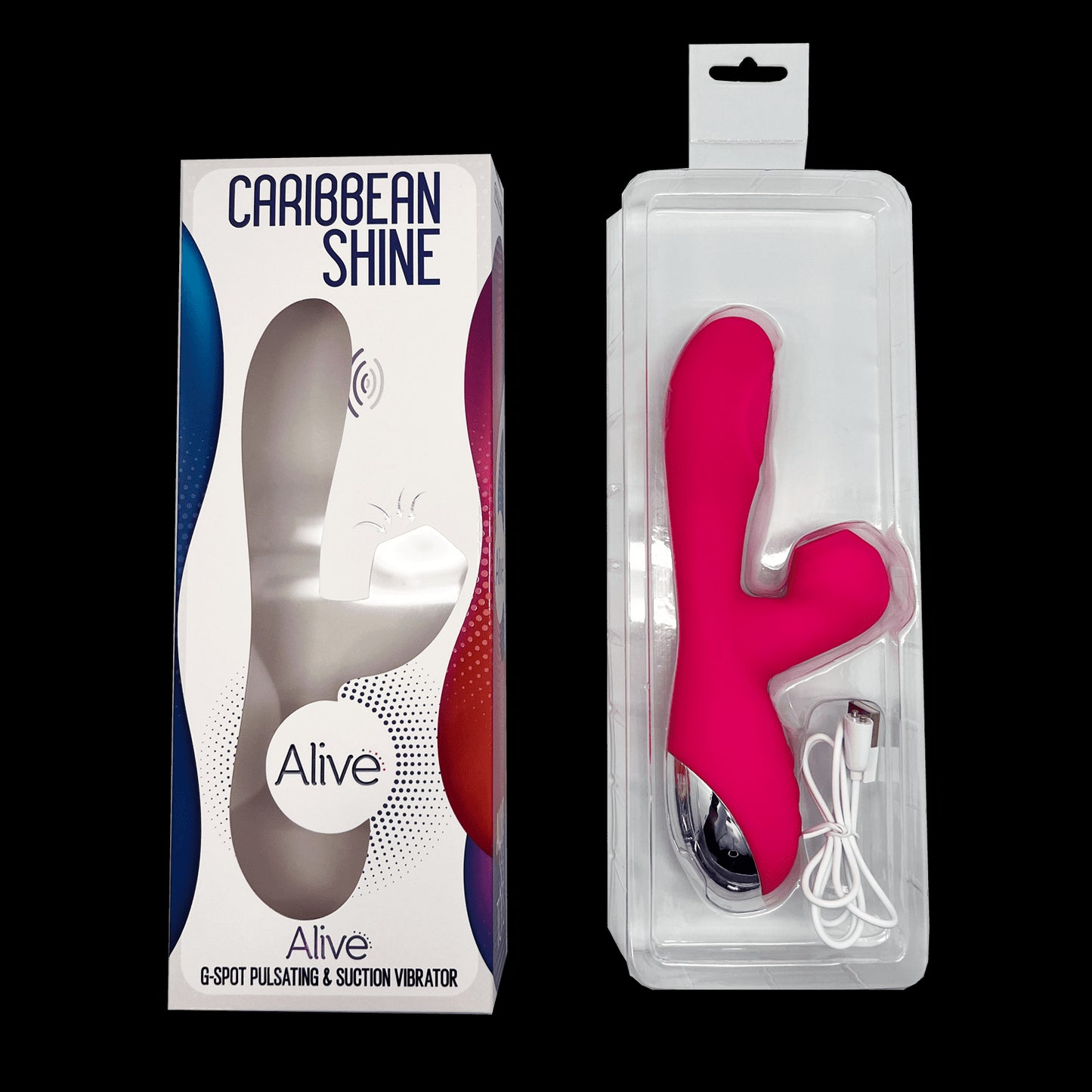 Vibratore vaginale con succhia clitoride Caribbean Shine pink