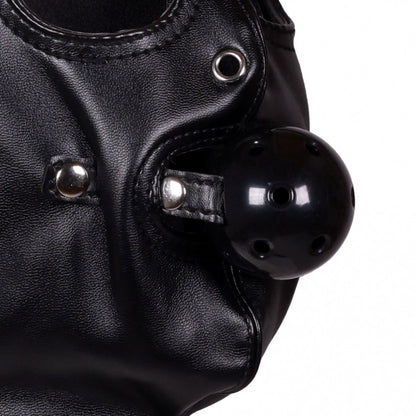 Maschera con morso Blindfolded Mask with Breathable Ball Gag Black