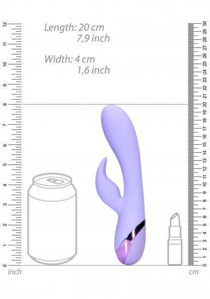 Vibratore vaginale Smooth Silicone Rabbit Vibrator Digital Lavender