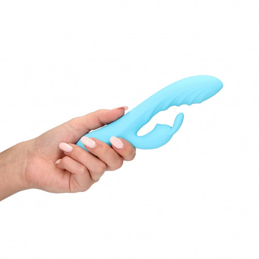 Vibratore vaginale Ribbed Ultra Soft Silicone Rabbit Vibrator Glacial Blue