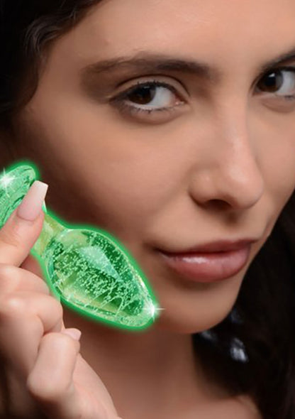 Plug fosforescente Glow-In-The-Dark Glass Anal Plug - Small