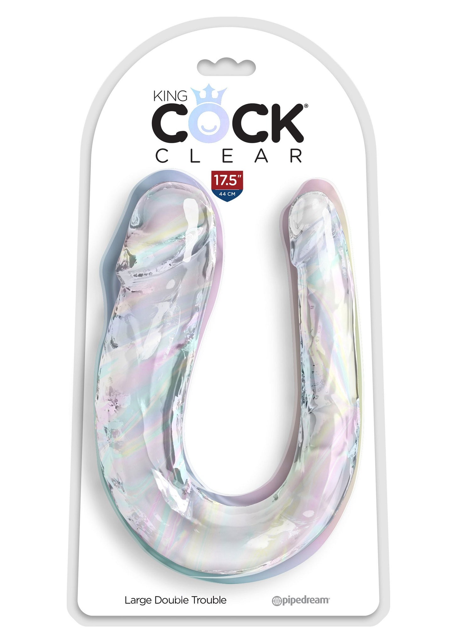 Dildo fallo doppio trasparente King Cock Double Trouble L