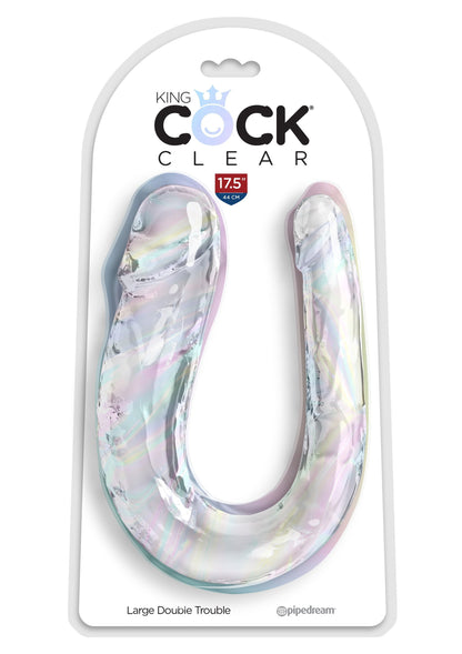 Dildo fallo doppio trasparente King Cock Double Trouble L