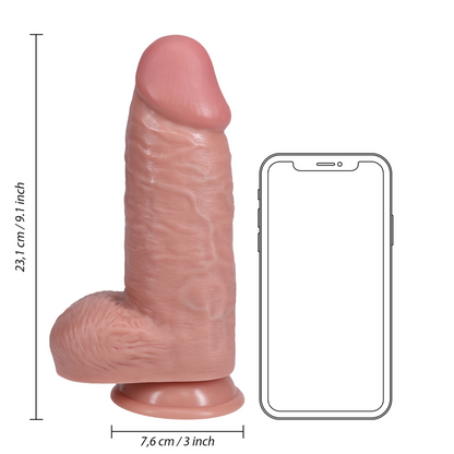Dildo Flesh Extra Thick Straight with Balls 23 cm