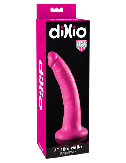 Fallo realistico con ventosa dillio 7 slim pink