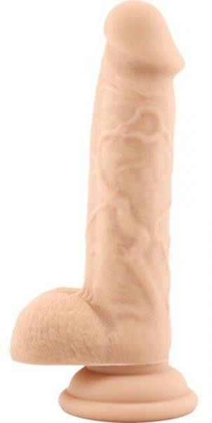 Fallo realistico dildo vaginale con ventosa e testicoli in silicone safe rod large flesh 7