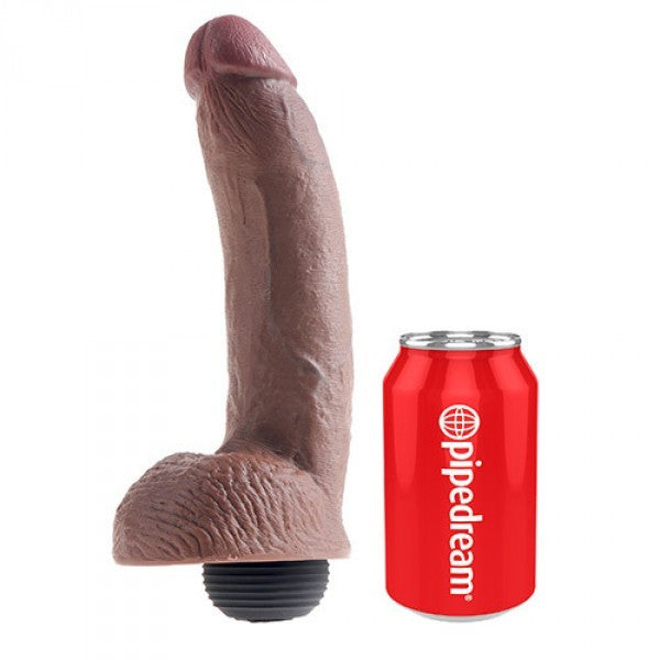 Fallo realiistico vaginale squirting dildo king cock 9 con testicoli marrone