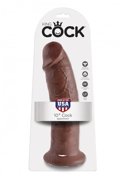 Fallo maxi big king cock dildo grande realistico vaginale con ventosa 10 brown