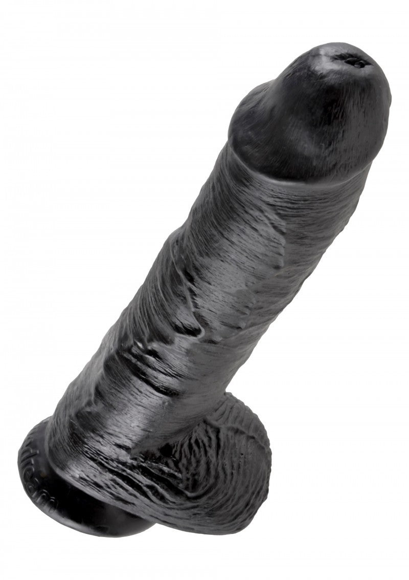 Fallo realistico vaginale black dildo nero king cock maxi con ventosa 10