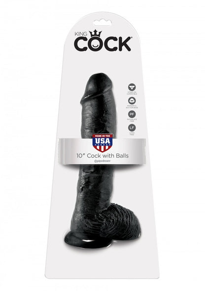 Fallo realistico vaginale black dildo nero king cock maxi con ventosa 10