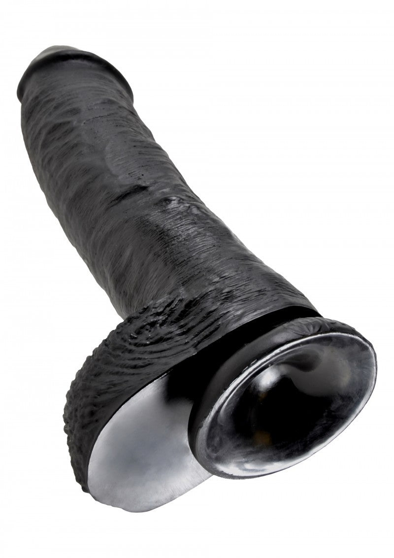 Fallo realistico vaginale black dildo nero king cock maxi con ventosa 10