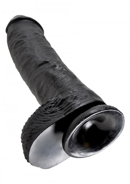 Fallo realistico vaginale black dildo nero king cock maxi con ventosa 10