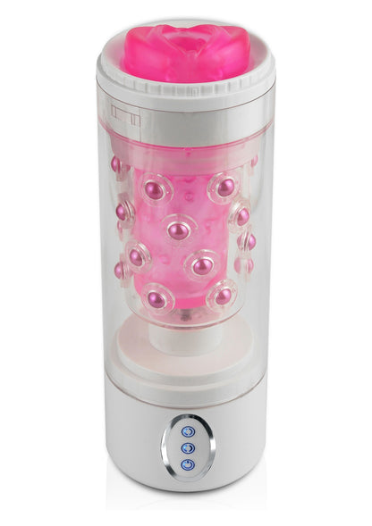 masturbatore maschile automatico rotante per pene uomo rosa vibrante pink