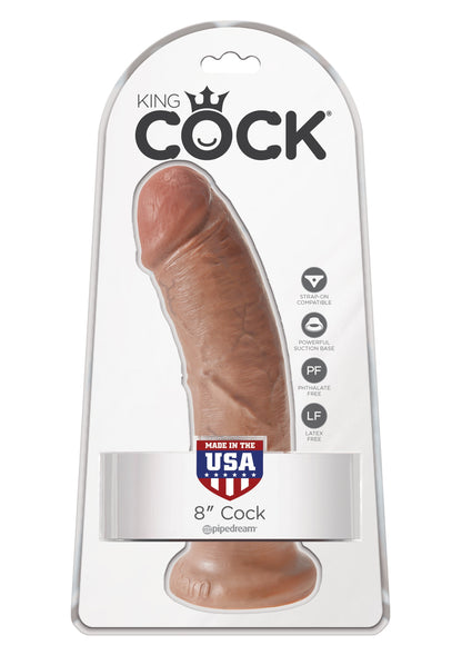 Fallo vaginale king cock realistico dildo vaginale con ventosa 8 Caramel