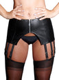 reggicalze in pelle nero per donna sexy con apertura aderente sensuale black