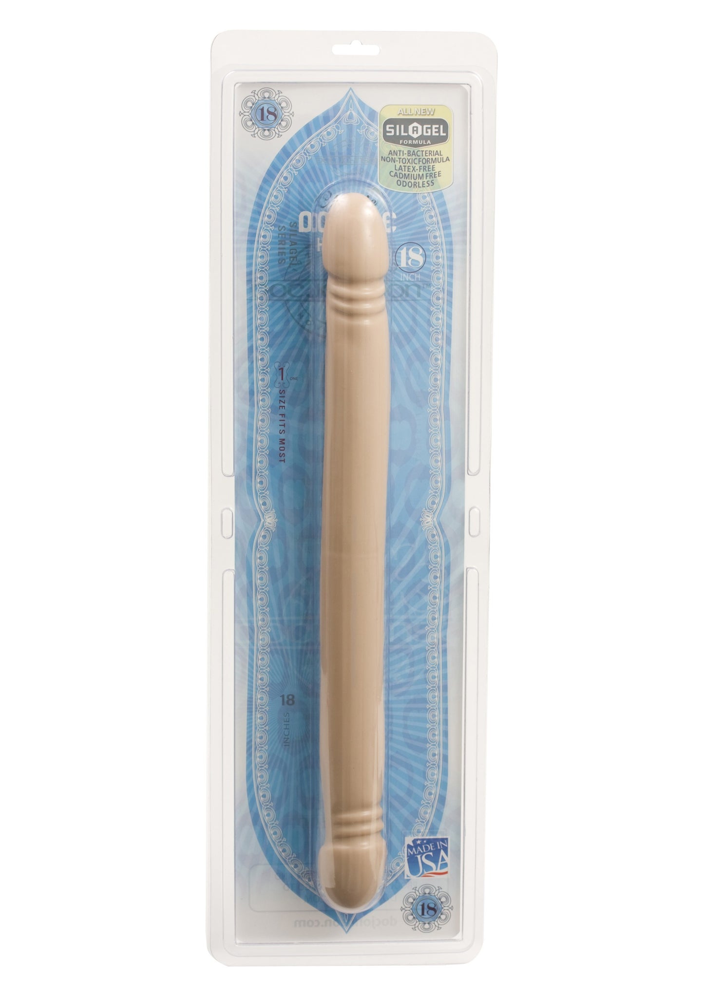 Dildo Doppio fallo header veined 18 white