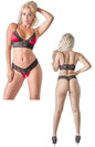 Intimo donna intimo cottelli collection lingerie 2 pezzi slip perizoma reggiseno nero rosso