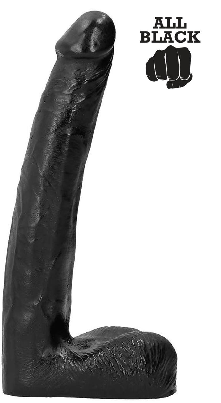 Fallo realistico slim dong nero dildo vaginale anale con ventosa all black 20 cm