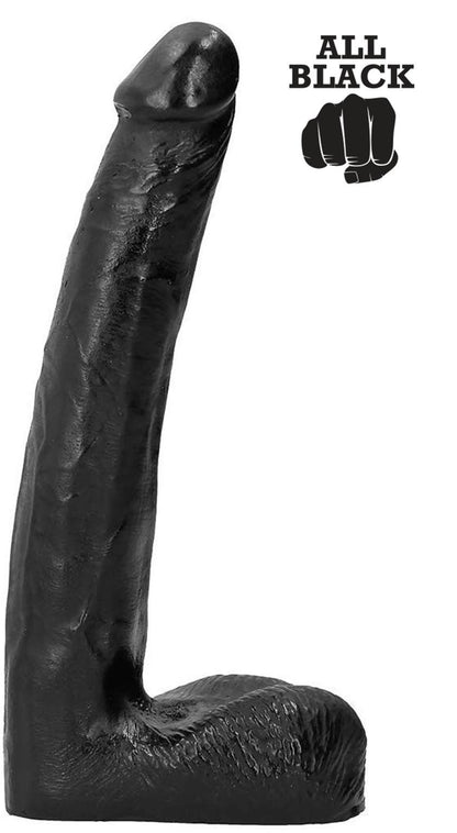 Fallo realistico slim dong nero dildo vaginale anale con ventosa all black 20 cm