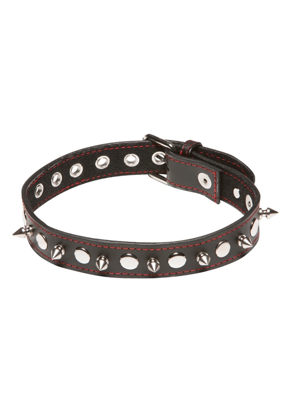 Collare con borchie fetish costrittivo nero in eco pelle bondage sexy
