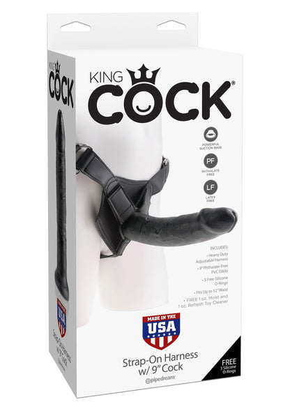 FALLO STRAP on KING COCK harness w/9 cock black