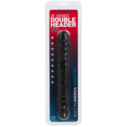 Dildo Doppio fallo header veined 12 black