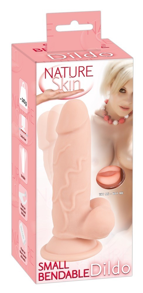 dildo con ventosa e testicoli realistico nature skin bendable