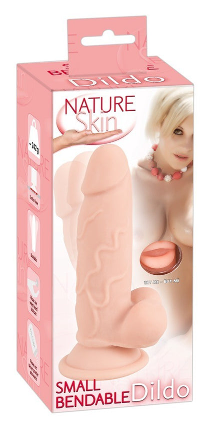 dildo con ventosa e testicoli realistico nature skin bendable