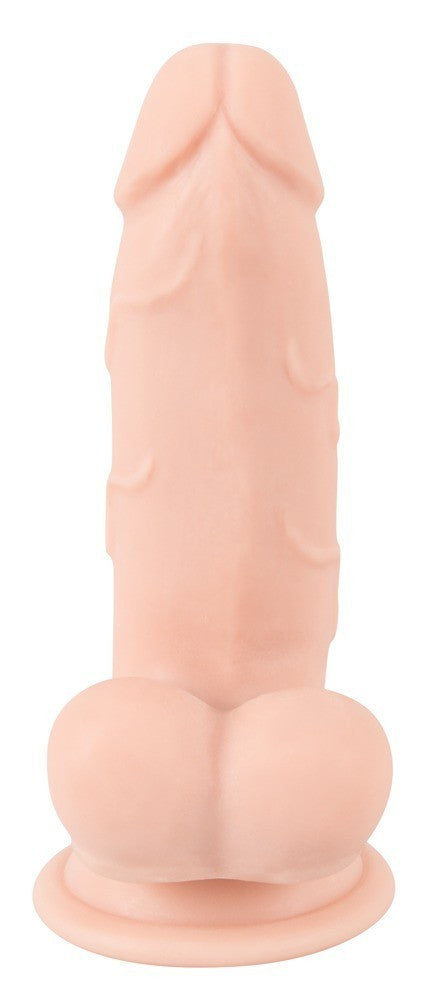 dildo con ventosa e testicoli realistico nature skin bendable