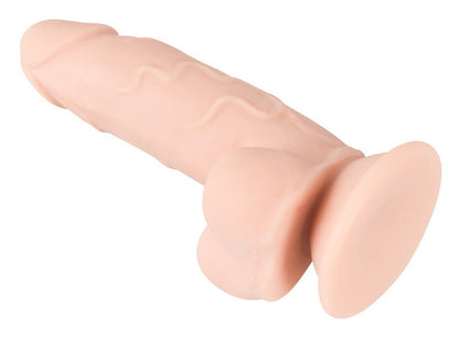 dildo con ventosa e testicoli realistico nature skin bendable
