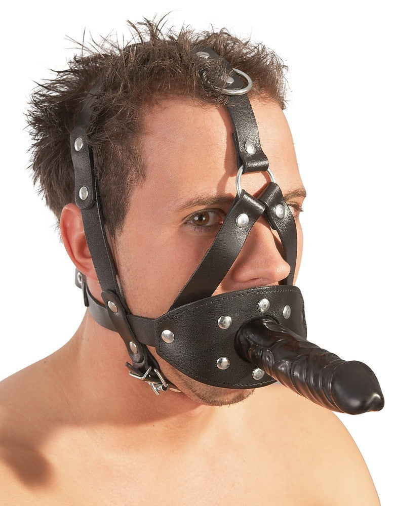 maschera con dildo in ecopelle zado
