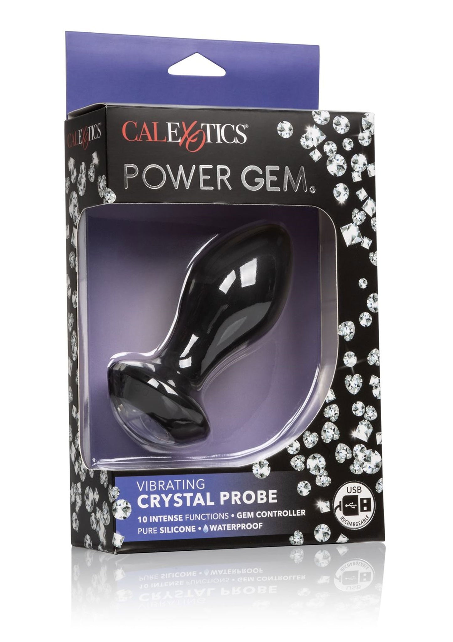 plug in silicone Vibrating Crystal Probe black