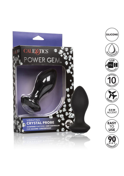 plug in silicone Vibrating Crystal Probe black