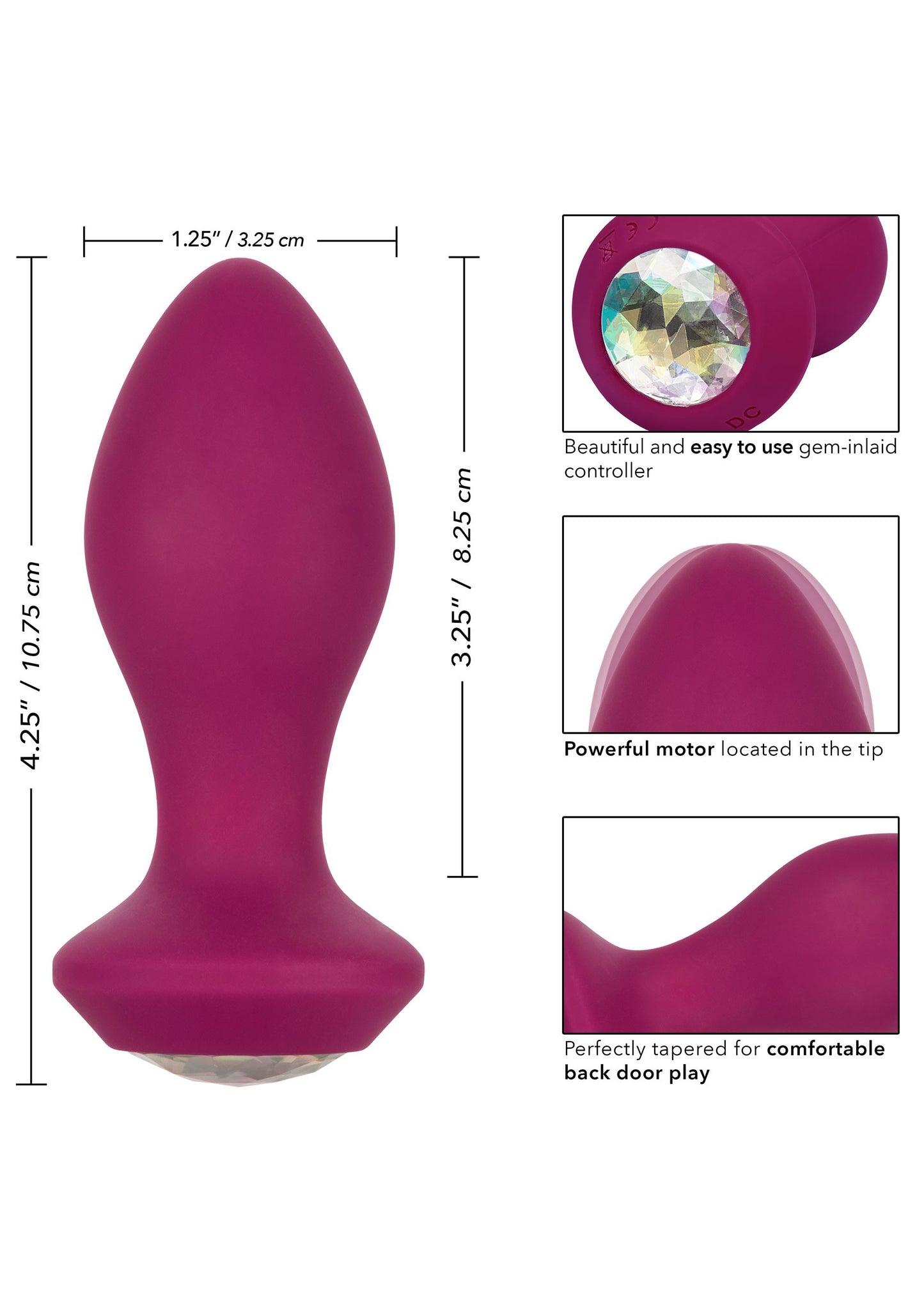Vibratore anale plug in silicone Vibrating Crystal Probe red