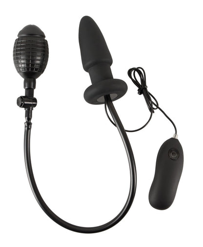 plug anale nero in silicone vibrante gonfiabile con telecomando butt black anal
