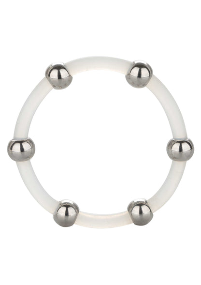 Anello fallico Steel Beaded Silicone Ring XL