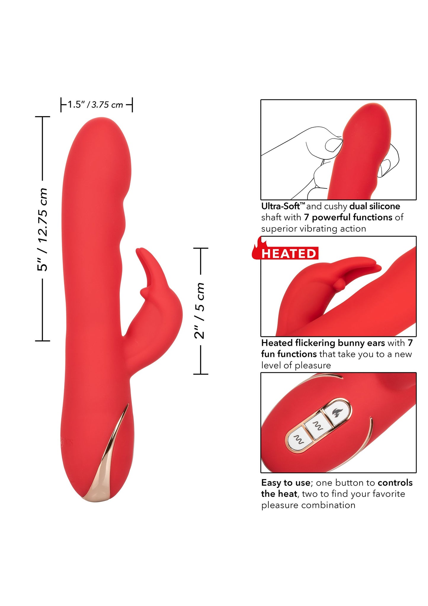 Coniglio vibrante riscaldato in silicone