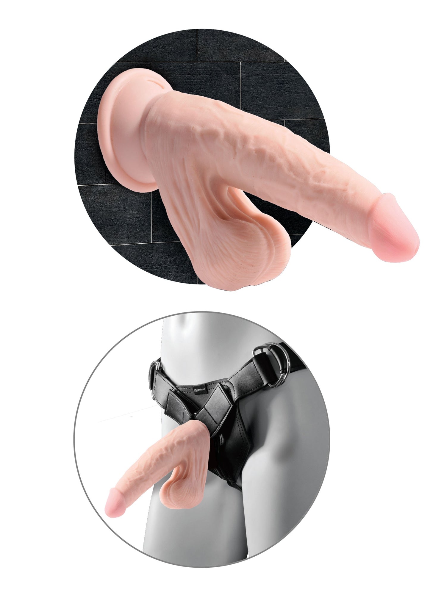 Fallo vaginale anale realistico 3D Cock Swinging Balls 7 Inch