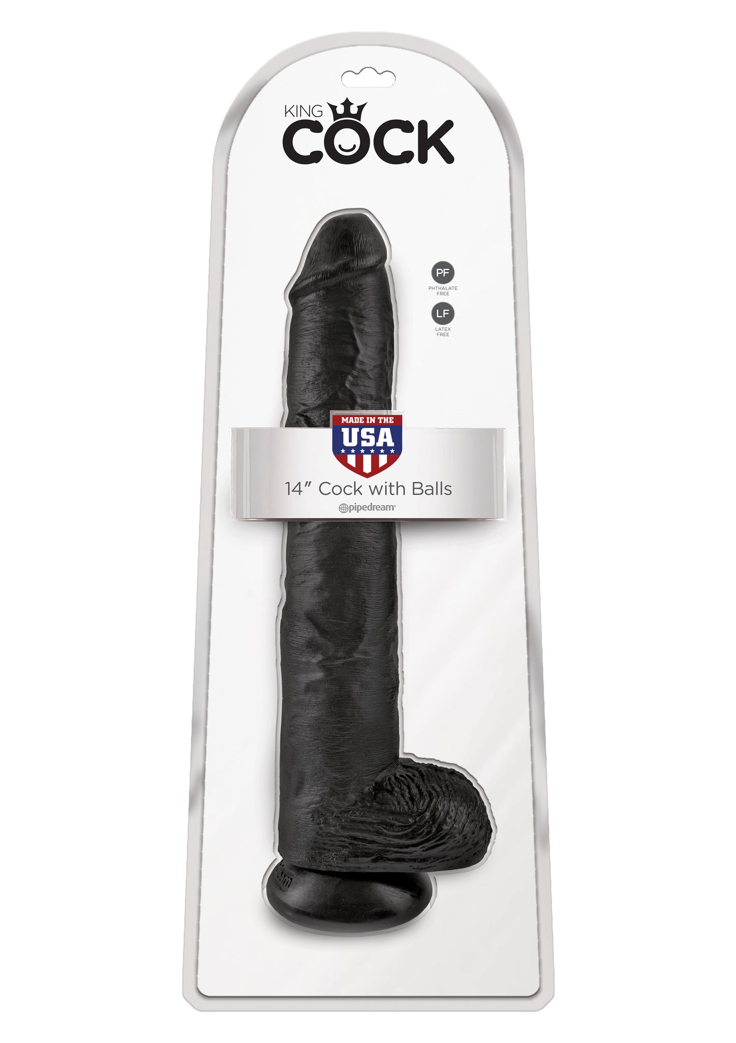 Fallo realistico con ventosa King Cock 14Inch With Balls nero