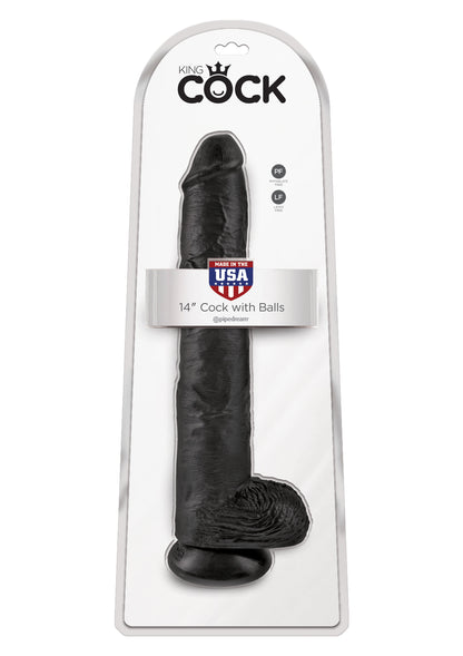 Fallo realistico con ventosa King Cock 14Inch With Balls nero
